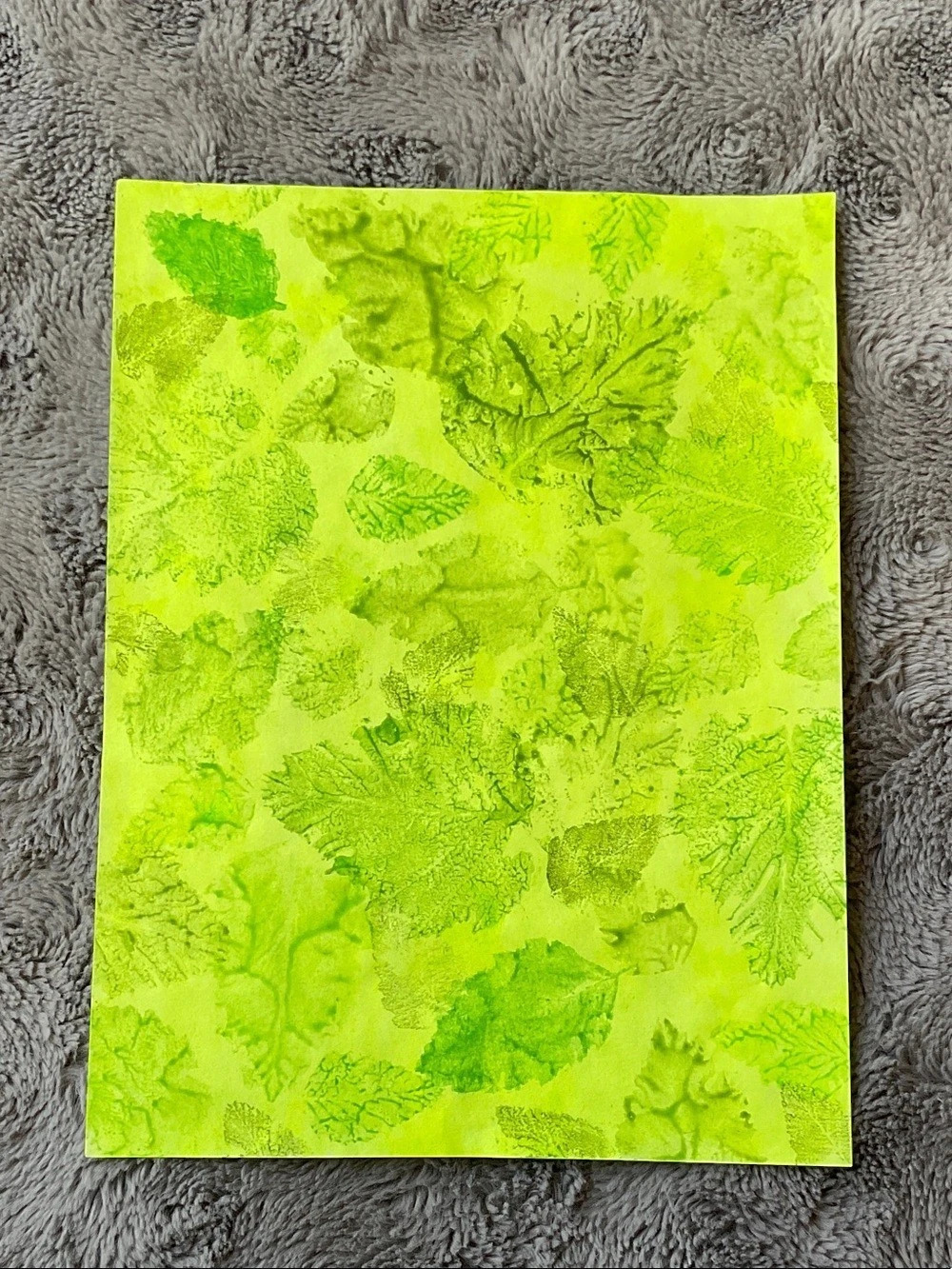 Green Leaf Abstract Background Art handmade